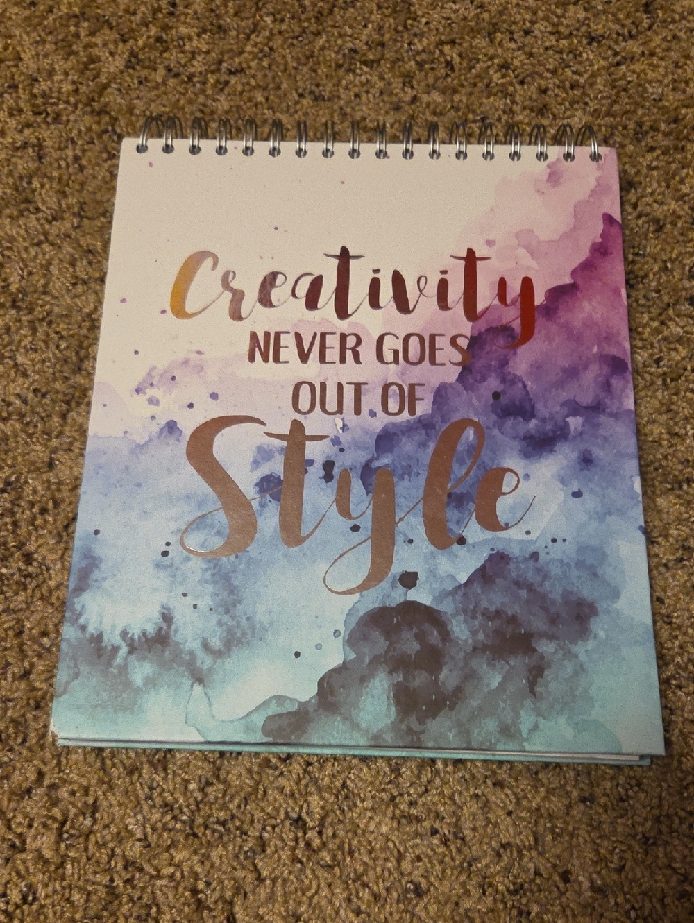 Watercolor Blue-Purple Spiral Sketchbook